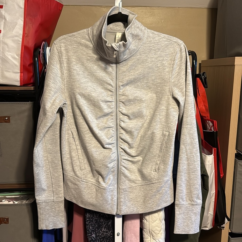 Lululemon Gather Up Jacket Sz 8 Heathered Power Grey Sea Salt 910